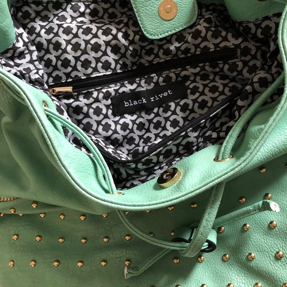 Mint green shoulder/back pack bucket bag - Picture 4 of 5